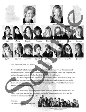 Diannes School of Dance Program staff page